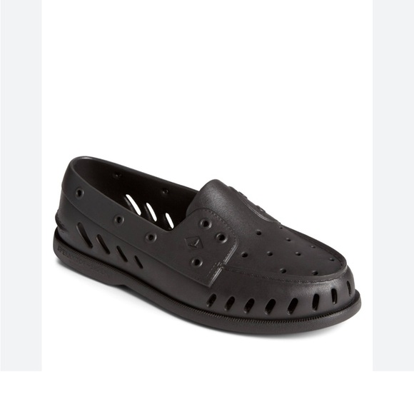 Sperry Top Sider Mens Black Float Boat Shoes Ventilated MS9 Casual Outdoor WS11 - Picture 1 of 16
